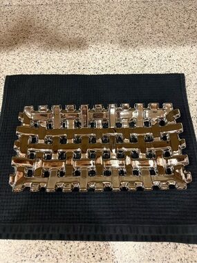 DecMode silver-toned basketweave platter